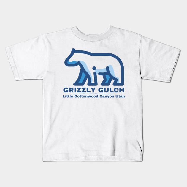 Grizzly Gulch Little Cottonwood Canyon Grizzly Bear Kids T-Shirt by MalibuSun